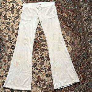Juicy Couture Small pants Off white w/stain marks all over Terry Cloth
